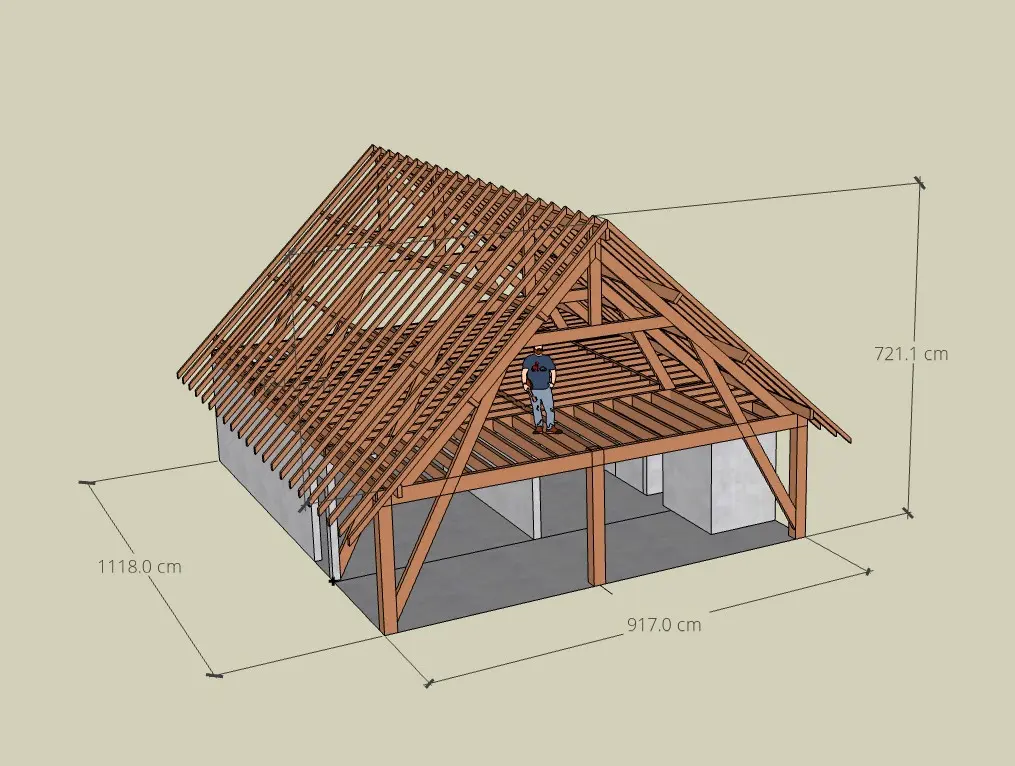 Dessins Plans 3D charpente traditionnelle
